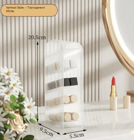 360° Rotating Makeup Brush Holder with Cover (One Piece)
