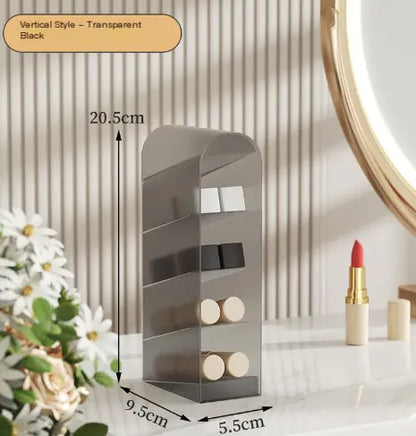360° Rotating Makeup Brush Holder with Cover (One Piece)