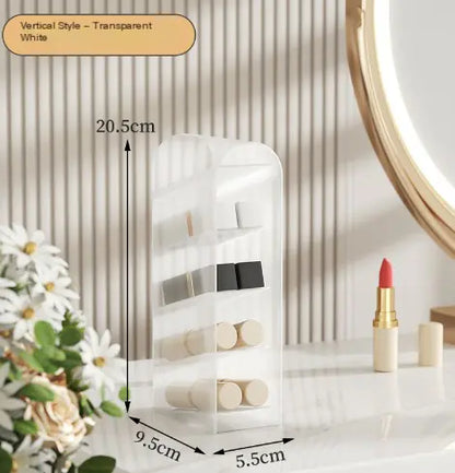 360° Rotating Makeup Brush Holder with Cover (One Piece)