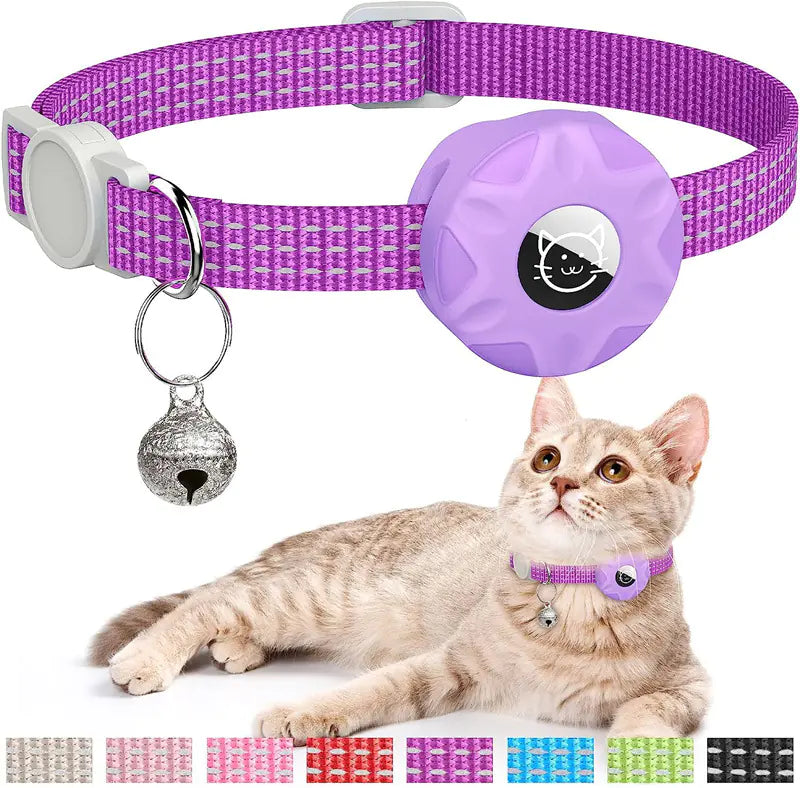 Reflective Apple AirTag Cat Collar Tracker