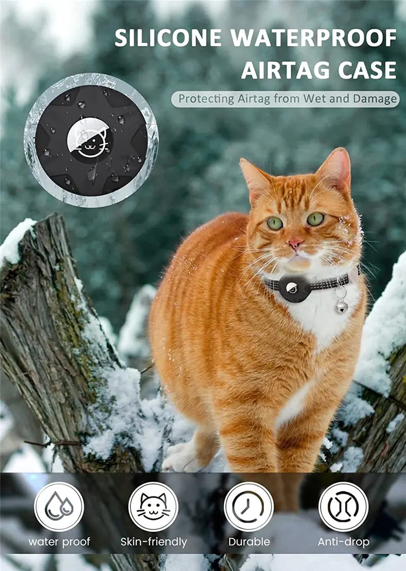 Reflective Apple AirTag Cat Collar Tracker